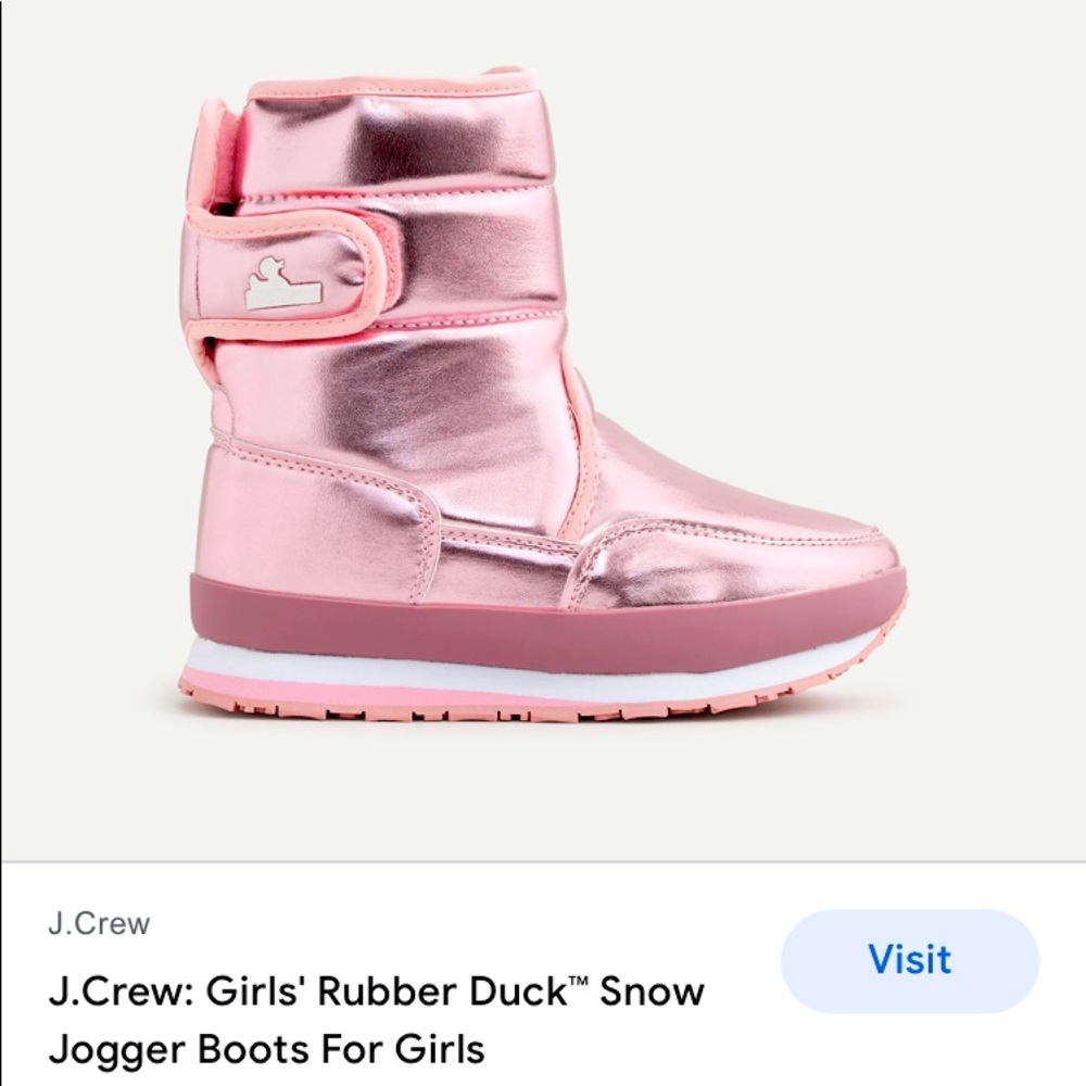 NWT toddler girls size 12 rubber duck / J crew snow boots! Darling & warm!